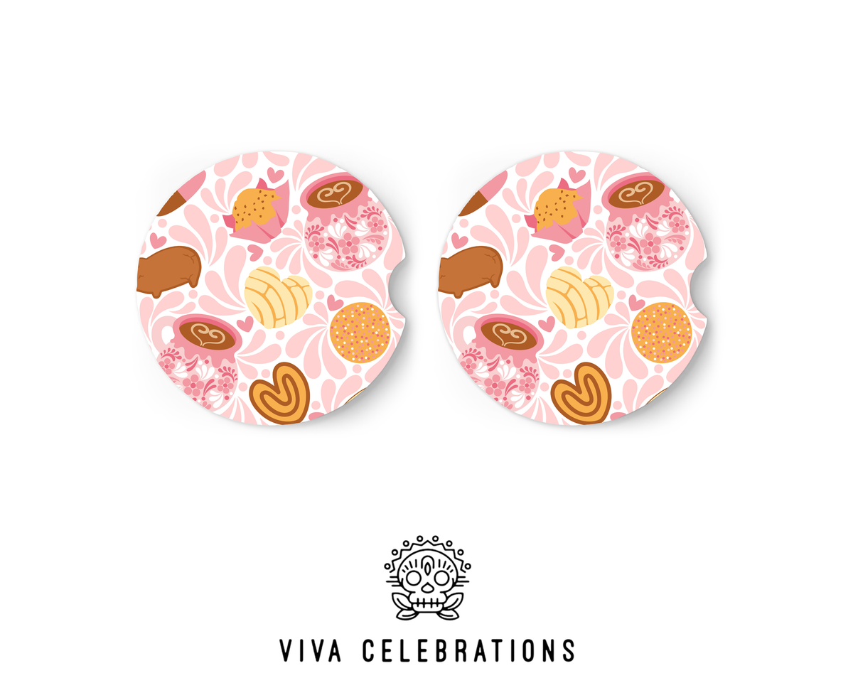 Talavera pan dulce car coasters