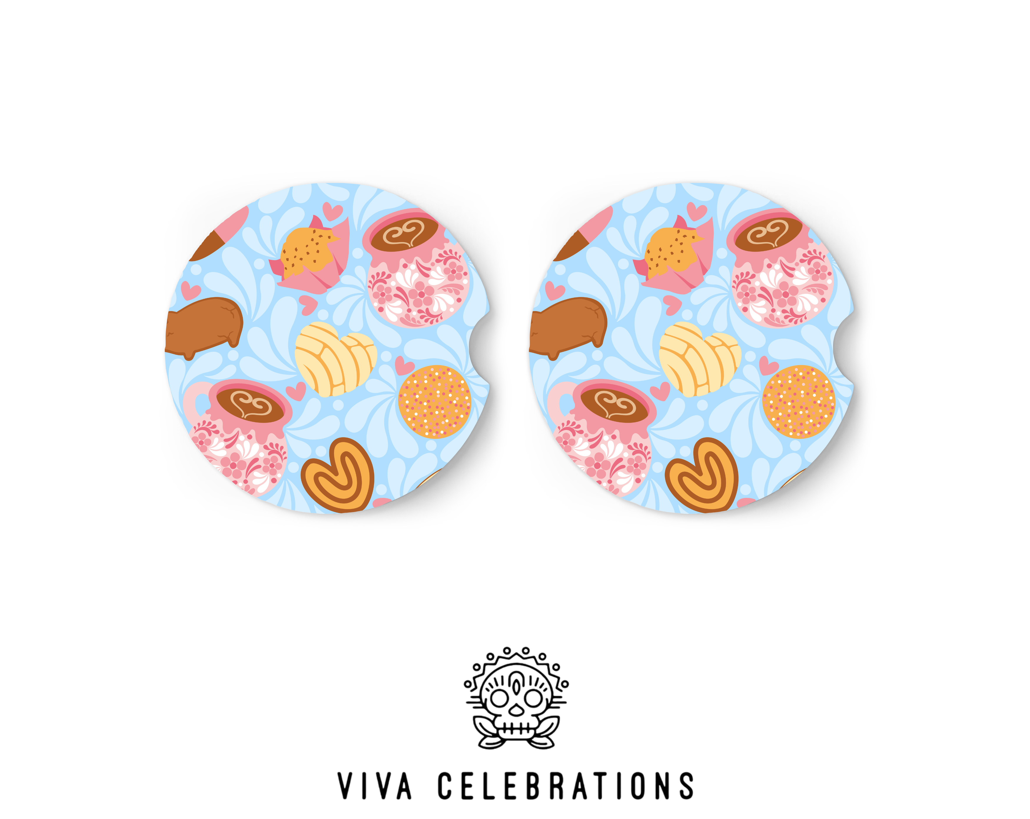 Talavera pan dulce car coasters