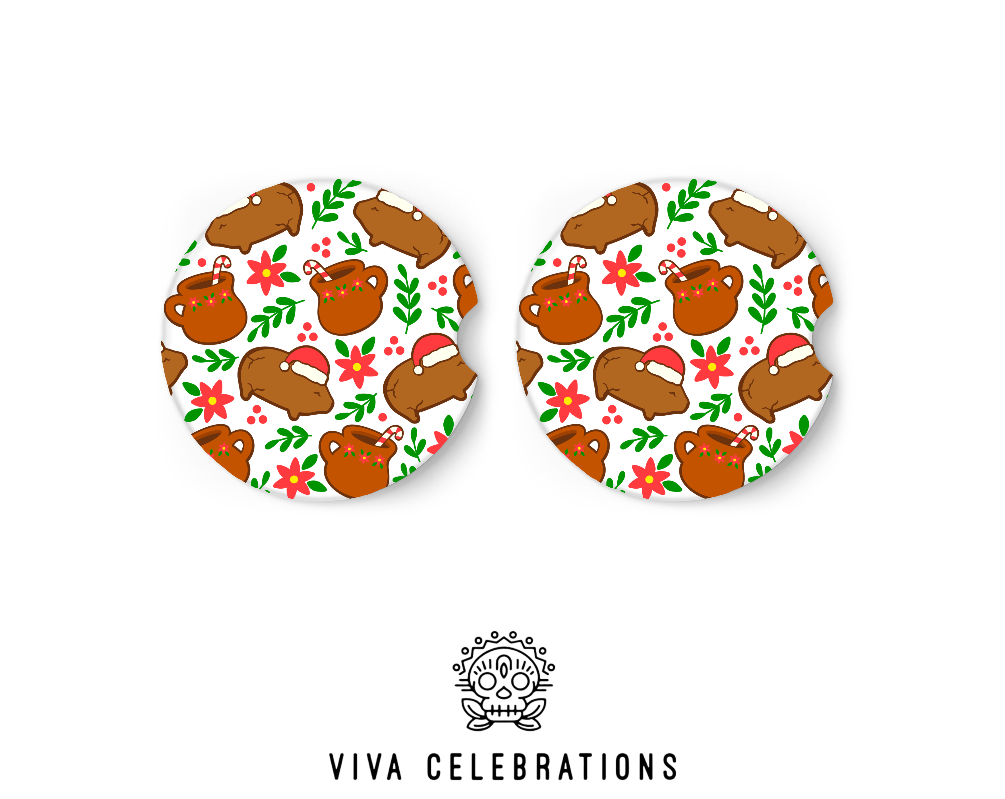 Puerquitos navideños car coasters