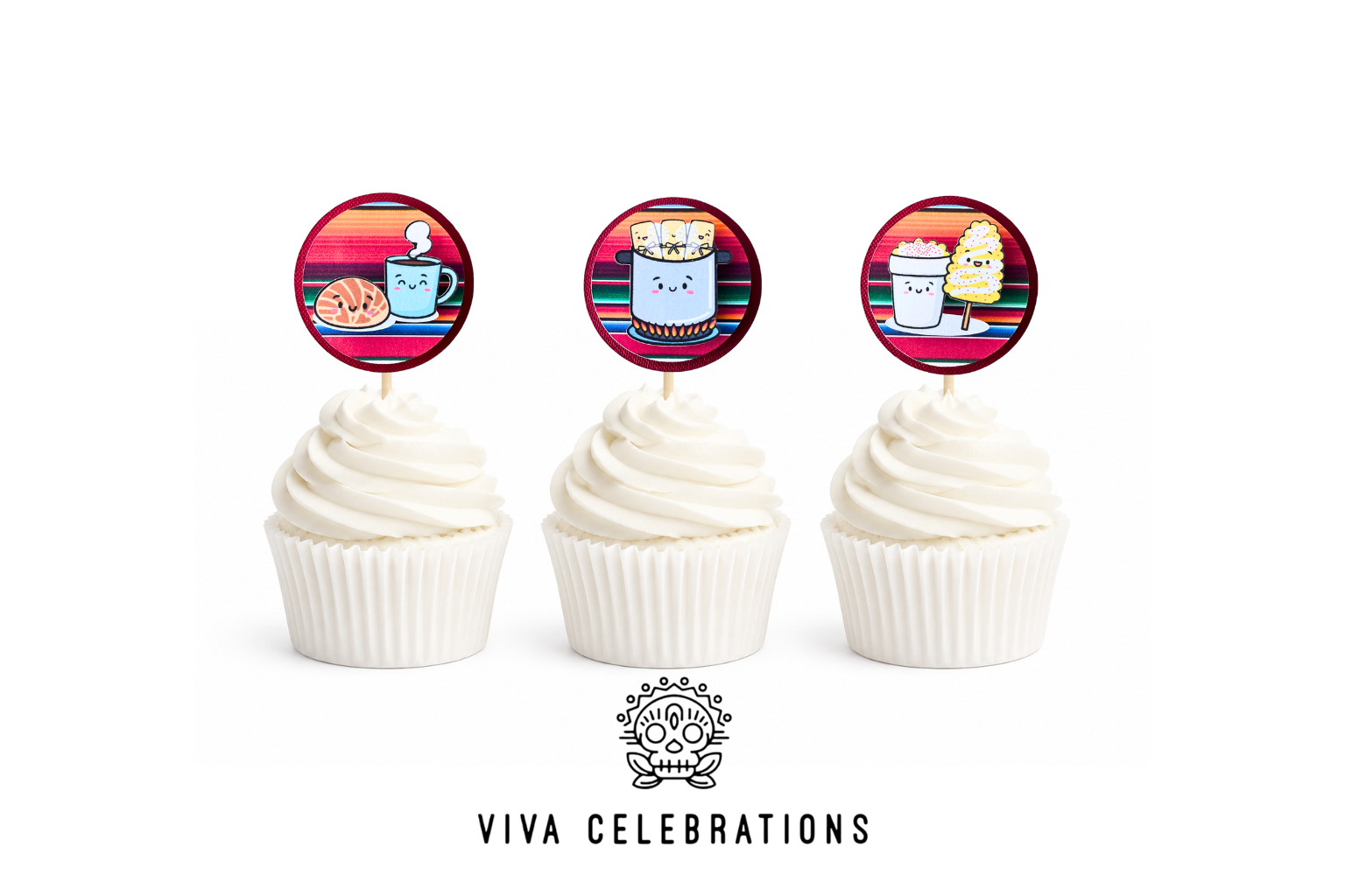 Antojitos Cup Cake Toppers
