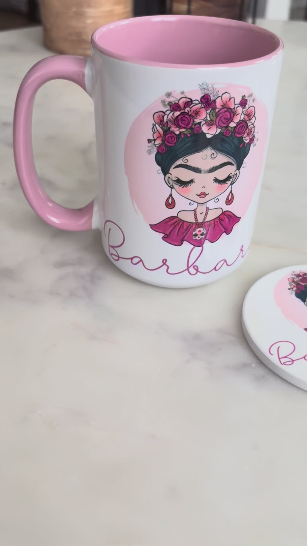 Personalized Frida Mug and Coaster Set
